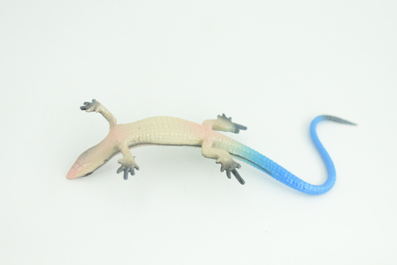 Blue-Tailed Skink, Lizard, Museum Quality, Hand Painted Reptiles, Educational, Rubber Reptile, Realistic, Diorama, Toys, Kids, Gift,    5 Inches. CH824 BB194