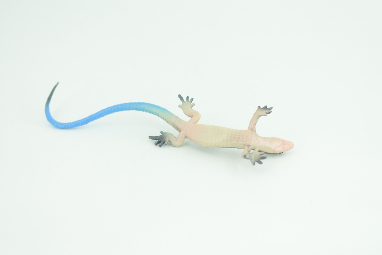 Blue-Tailed Skink, Lizard, Museum Quality, Hand Painted Reptiles, Educational, Rubber Reptile, Realistic, Diorama, Toys, Kids, Gift,    4 Inches. CH825 BB194