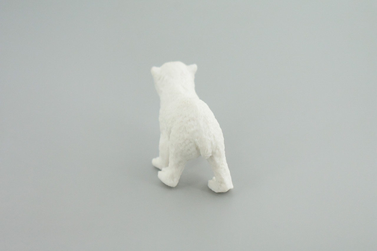 Polar Bear Cub, Baby, Walking, Museum Quality, Educational, Hand Painted, Rubber Animal, Realistic, Diorama, Toy, Kids, Gift,   3  Inches.  CH827 BB194