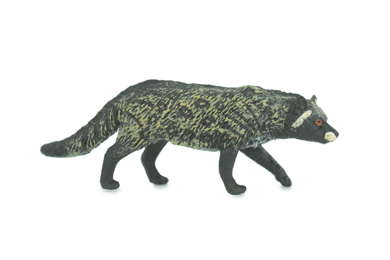 African Civet, Educational, Hand Painted, Museum Quality, Realistic, Rubber Animal, Realistic, Diorama, Toy, Kids, Gift, 3 Inches. CH831 BB194