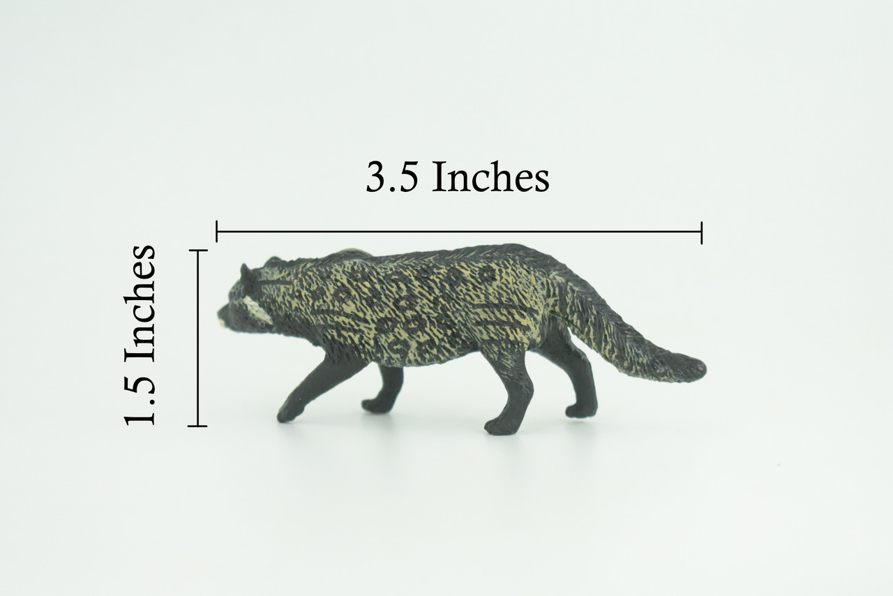 African Civet, Educational, Hand Painted, Museum Quality, Realistic, Rubber Animal, Realistic, Diorama, Toy, Kids, Gift, 3 Inches. CH831 BB194