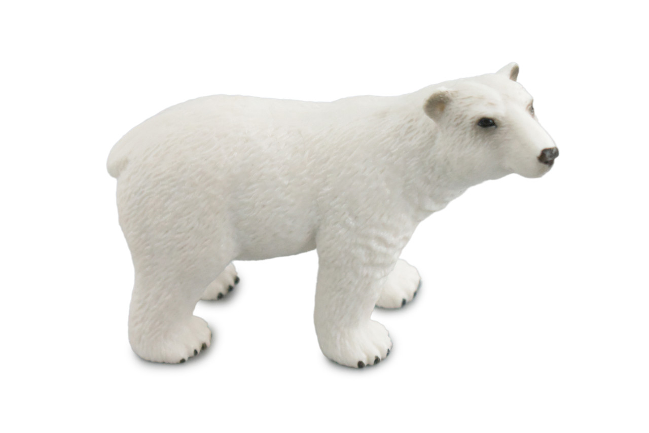 Polar Bear, Museum Quality, Educational, Hand Painted, Rubber Animal, Realistic Bear, Reproduction, Diorama, Toy, Kids, Gift, 4 Inches. CH842 BB196