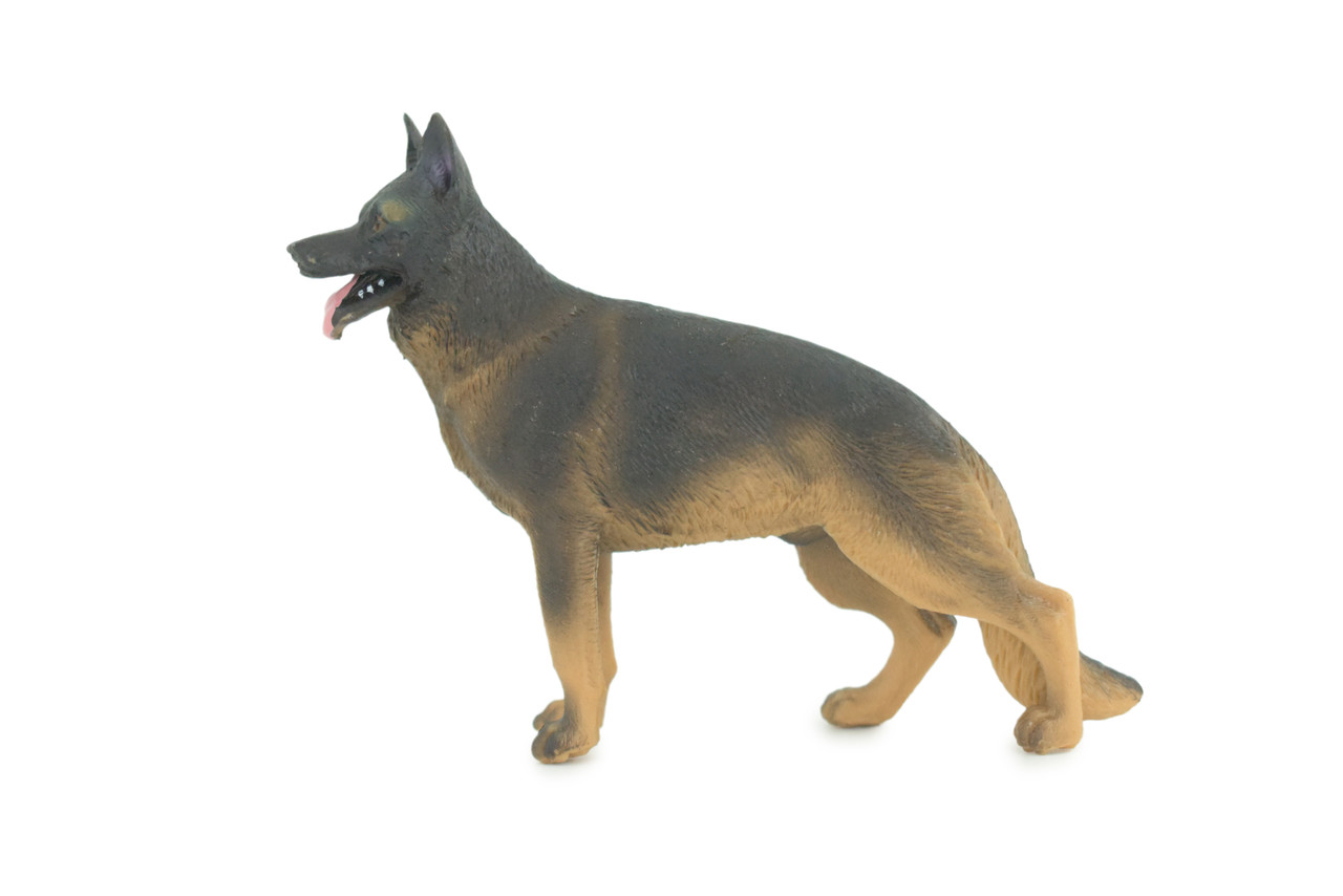 German Shepherd Dog, Museum Quality, Rubber Canine, Hand Painted, Educational, Realistic, K9, Diorama, Figure, Toys, Kids, Gift, 4 1/2 Inches. CH845 BB197