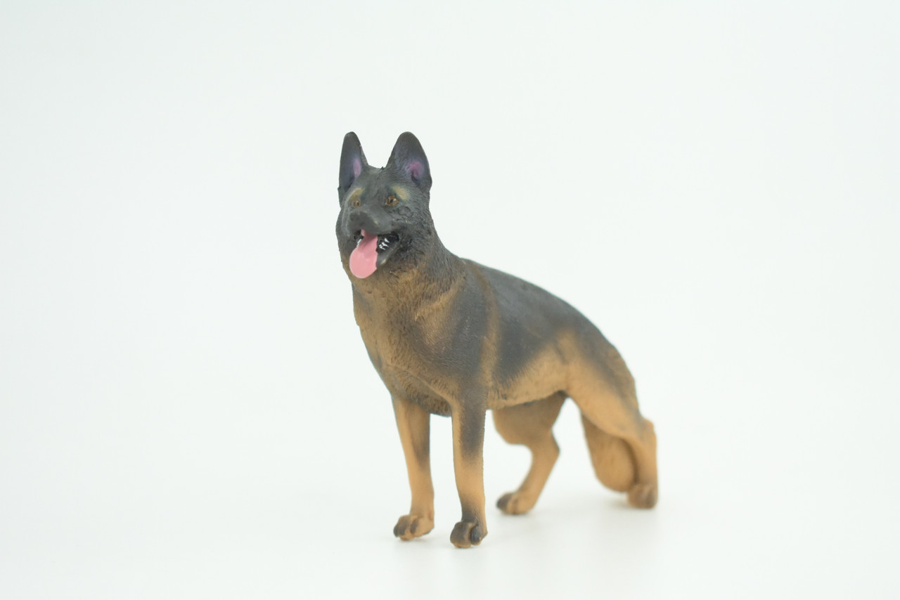German Shepherd Dog, Museum Quality, Rubber Canine, Hand Painted, Educational, Realistic, K9, Diorama, Figure, Toys, Kids, Gift, 4 1/2 Inches. CH845 BB197