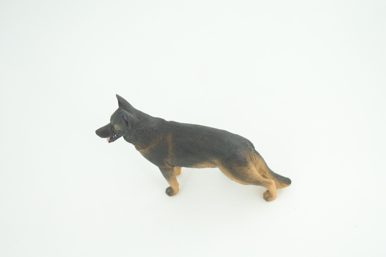 German Shepherd Dog, Museum Quality, Rubber Canine, Hand Painted, Educational, Realistic, K9, Diorama, Figure, Toys, Kids, Gift, 4 1/2 Inches. CH845 BB197
