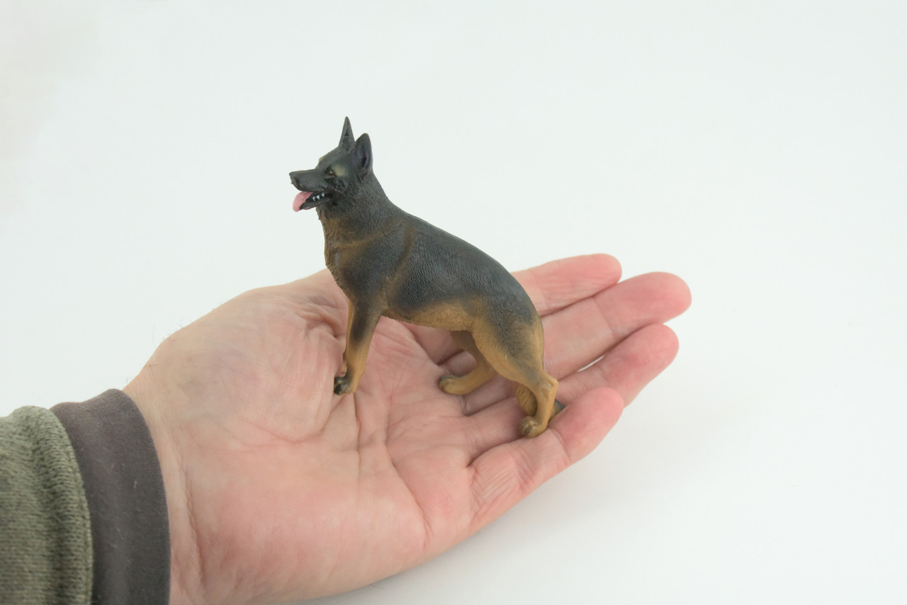 German Shepherd Dog, Museum Quality, Rubber Canine, Hand Painted, Educational, Realistic, K9, Diorama, Figure, Toys, Kids, Gift, 4 1/2 Inches. CH845 BB197