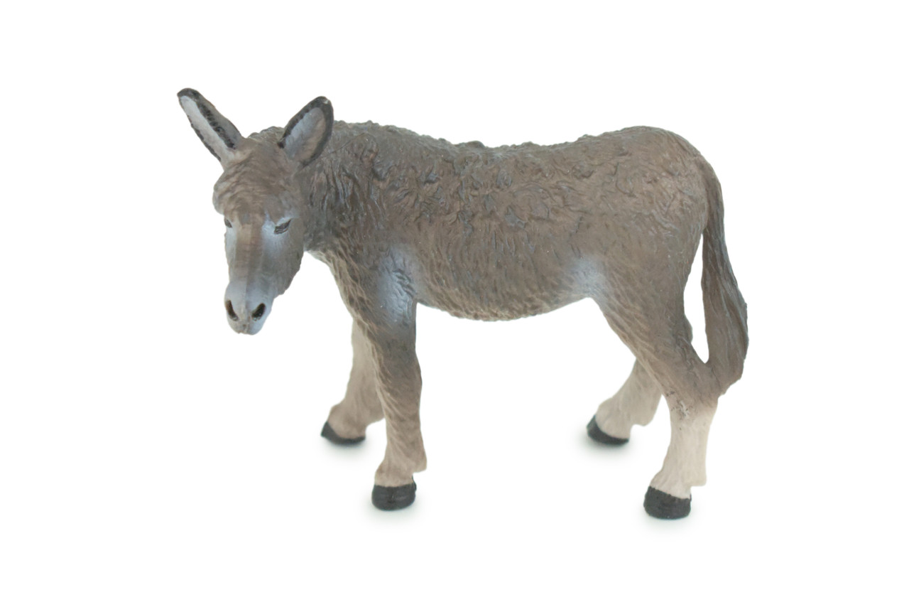 Donkey, Hand Painted, Museum Quality, Educational, Desert, Rubber Animal, Very Realistic Burro, Diorama, Toy, Kids, Gift, 4 Inches. CH846 BB197