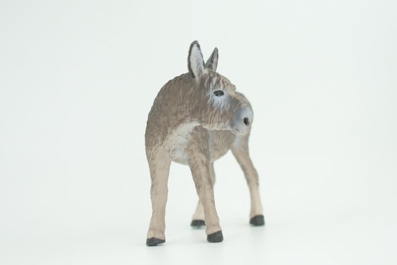 Donkey, Hand Painted, Museum Quality, Educational, Desert, Rubber Animal, Very Realistic Burro, Diorama, Toy, Kids, Gift,  4 Inches.  CH846 BB197 