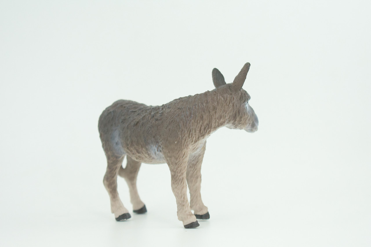 Donkey, Hand Painted, Museum Quality, Educational, Desert, Rubber Animal, Very Realistic Burro, Diorama, Toy, Kids, Gift,  4 Inches.  CH846 BB197 