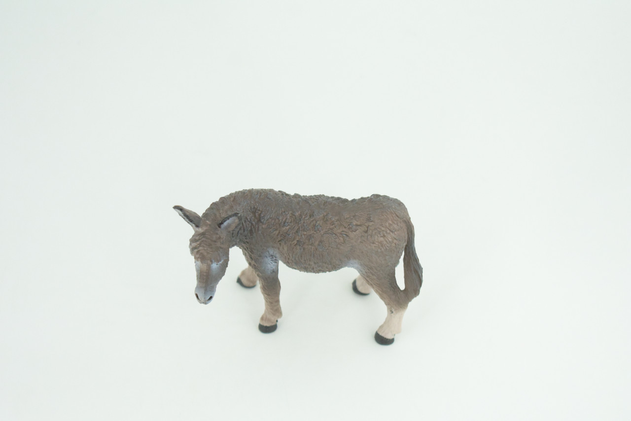 Donkey, Hand Painted, Museum Quality, Educational, Desert, Rubber Animal, Very Realistic Burro, Diorama, Toy, Kids, Gift,  4 Inches.  CH846 BB197 