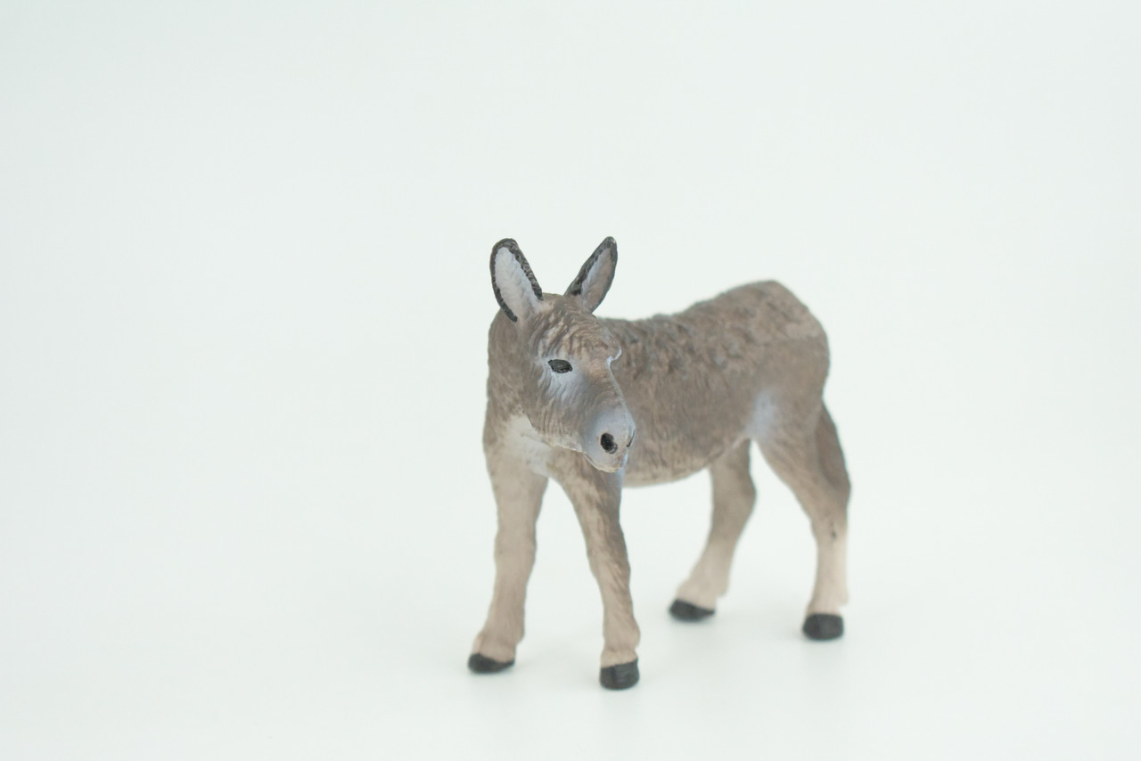 Donkey, Hand Painted, Museum Quality, Educational, Desert, Rubber Animal, Very Realistic Burro, Diorama, Toy, Kids, Gift,  4 Inches.  CH846 BB197 