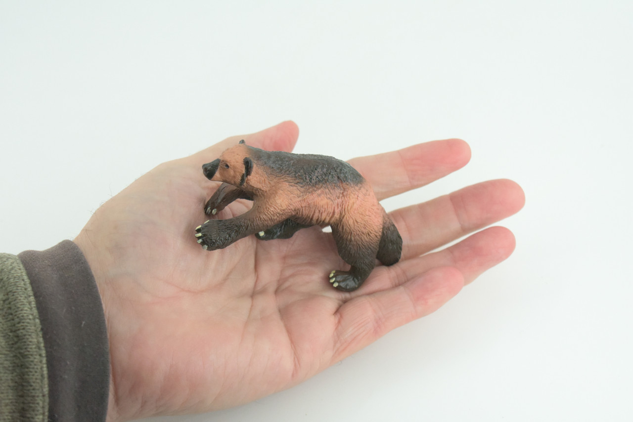 Wolverine, Hand Painted, Museum Quality, Educational, Rubber Animal, Skunk bear, Very Realistic, Diorama, Toy, Kids, Gift, 4 Inches. CH848 BB197
