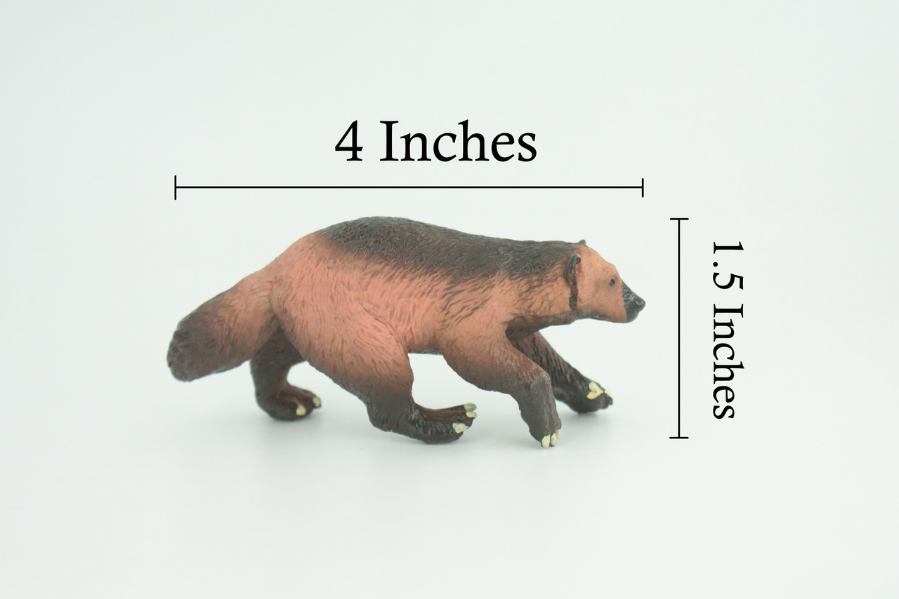 Wolverine, Hand Painted, Museum Quality, Educational, Rubber Animal, Skunk bear, Very Realistic, Diorama, Toy, Kids, Gift, 4 Inches. CH848 BB197