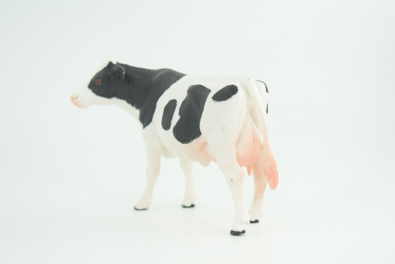 Holstein Dairy Cow, Educational, Hand Painted, Museum Quality, Realistic, Rubber Animal, Realistic, Diorama, Toy, Kids, Gift,  5 Inches.  CH849 BB197 