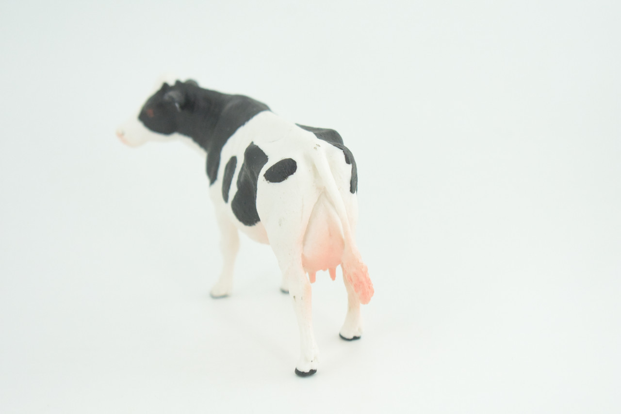 Holstein Dairy Cow, Educational, Hand Painted, Museum Quality, Realistic, Rubber Animal, Realistic, Diorama, Toy, Kids, Gift,  5 Inches.  CH849 BB197 