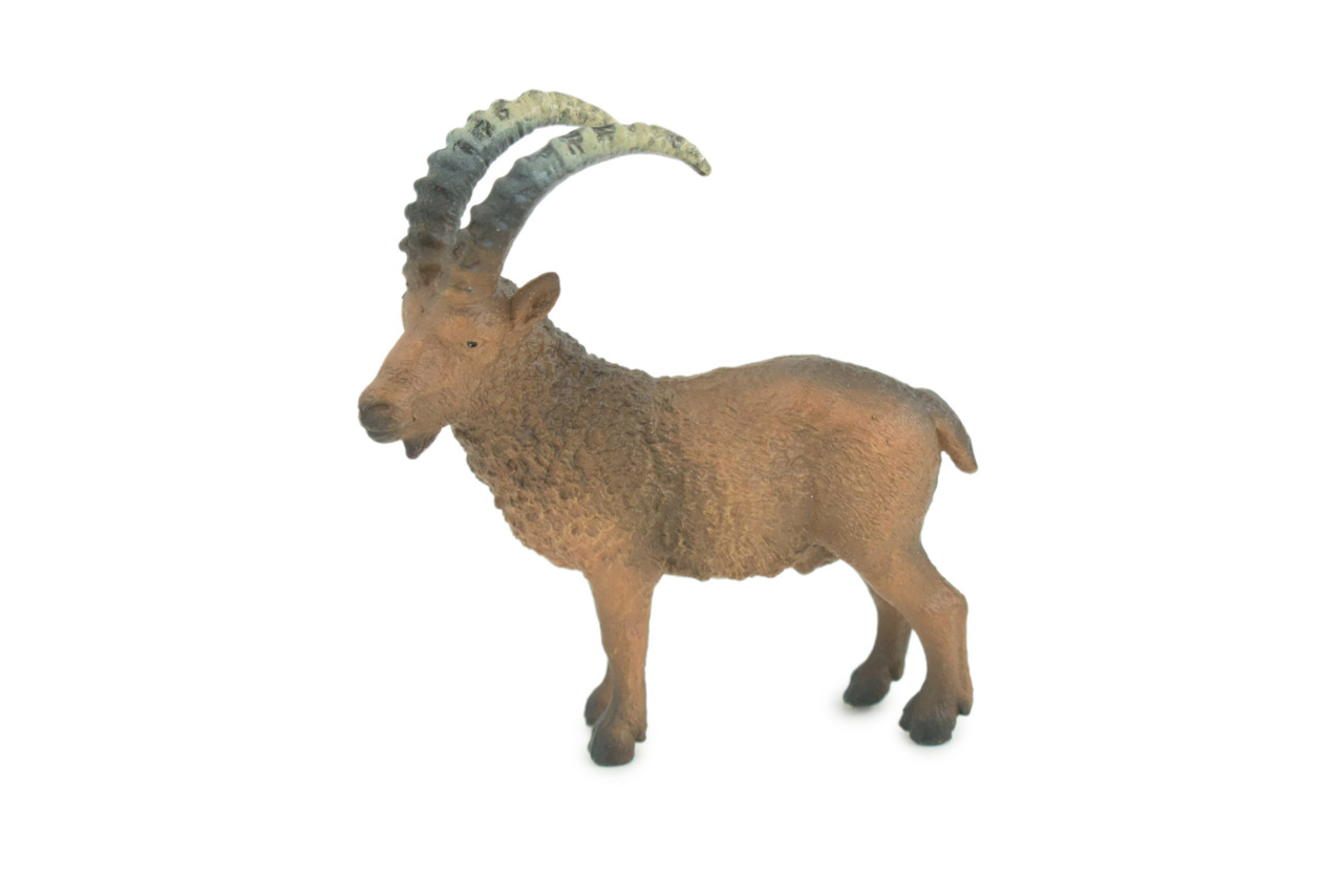 Alpine ibex Mountain Goat, Hand Painted, Museum Quality, Educational, Rubber Animal, Very Realistic Goat, Diorama, Toy, Kids, Gift, 3 1/2 Inches. CH856 BB198