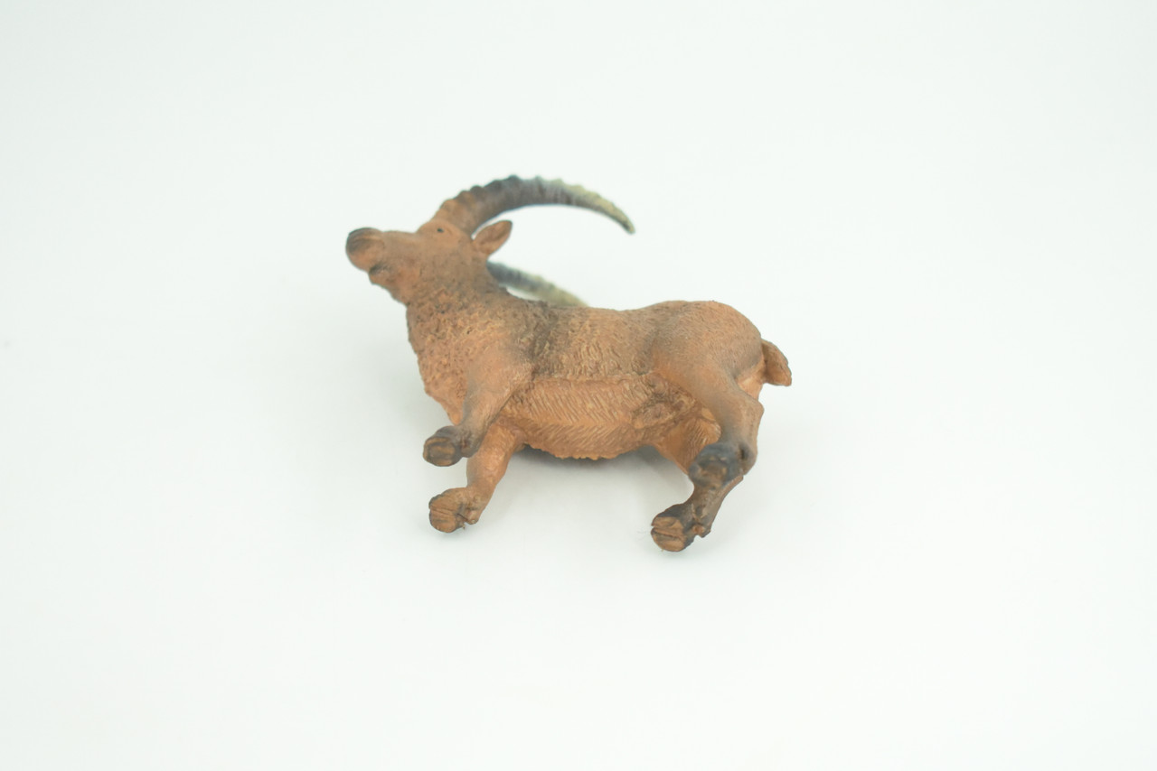Alpine ibex Mountain Goat, Hand Painted, Museum Quality, Educational, Rubber Animal, Very Realistic Goat, Diorama, Toy, Kids, Gift,   3 1/2 Inches.  CH856 BB198  