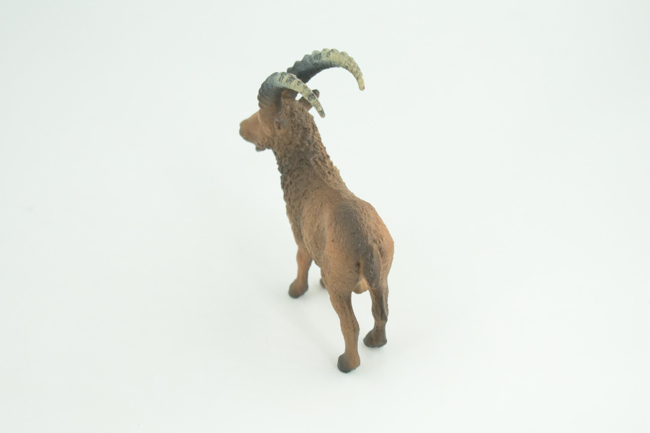 Alpine ibex Mountain Goat, Hand Painted, Museum Quality, Educational, Rubber Animal, Very Realistic Goat, Diorama, Toy, Kids, Gift,   3 1/2 Inches.  CH856 BB198  