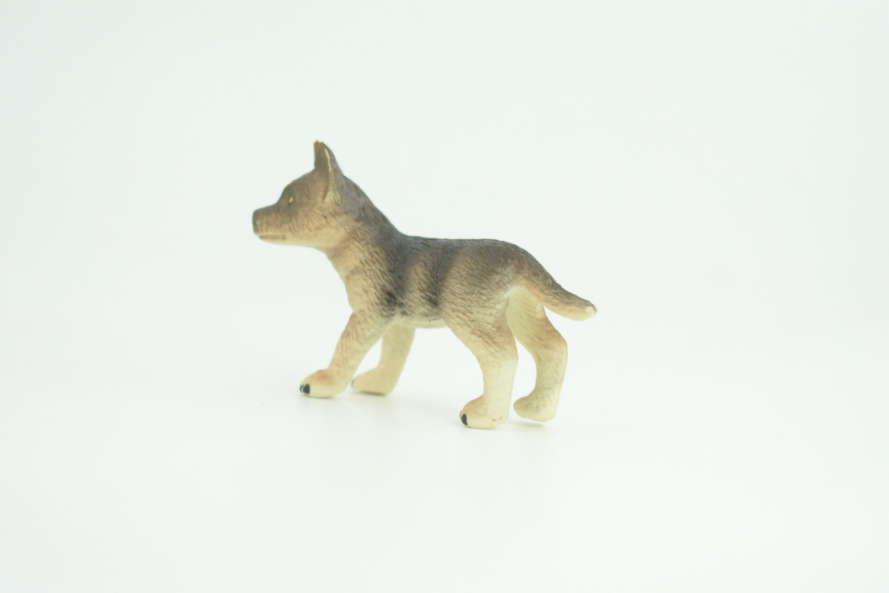 German Shepherd Dog, Puppy, Rubber Canine, Hand Painted, Educational, Realistic, K9, Diorama, Figure, Toys, Kids, Gift,  2 1/2  Inches. CH861 BB199