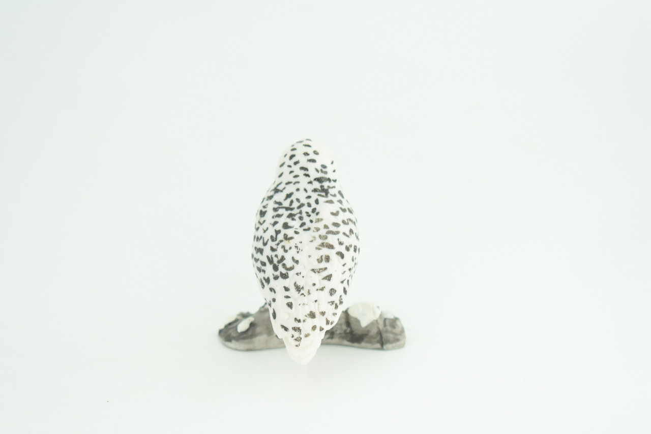 Snowy Owl, Hand Painted, Museum Quality, Educational, Raptor, Realistic Bird of Prey, Rubber, Diorama, Toys, Kids, Gift,     2 1/4 Inches.    CH872 BB199