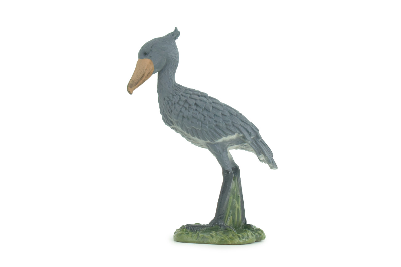 Shoebill Stork, Hand Painted, Museum Quality, Educational, Raptor, Realistic Africa Bird of Prey, Rubber, Diorama, Toys, Kids, Gift, 3 Inches. CH873 BB199