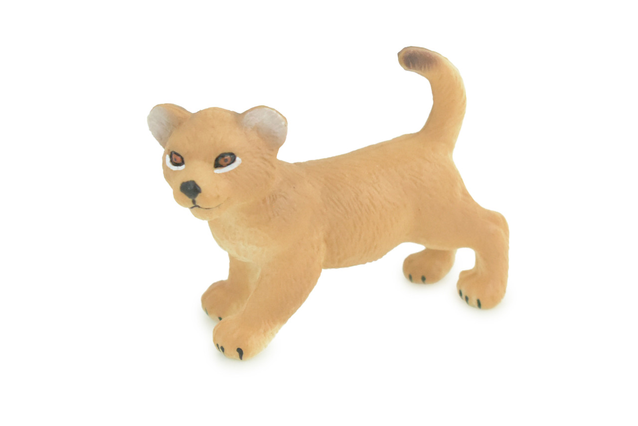  Mountain Lion, Puma Cub, Baby, Museum Quality, Hand Painted, Rubber Animal, Educational, Realistic, Figure, Toy, Kids, Replica, Gift, 2 Inches. CH874 BB199