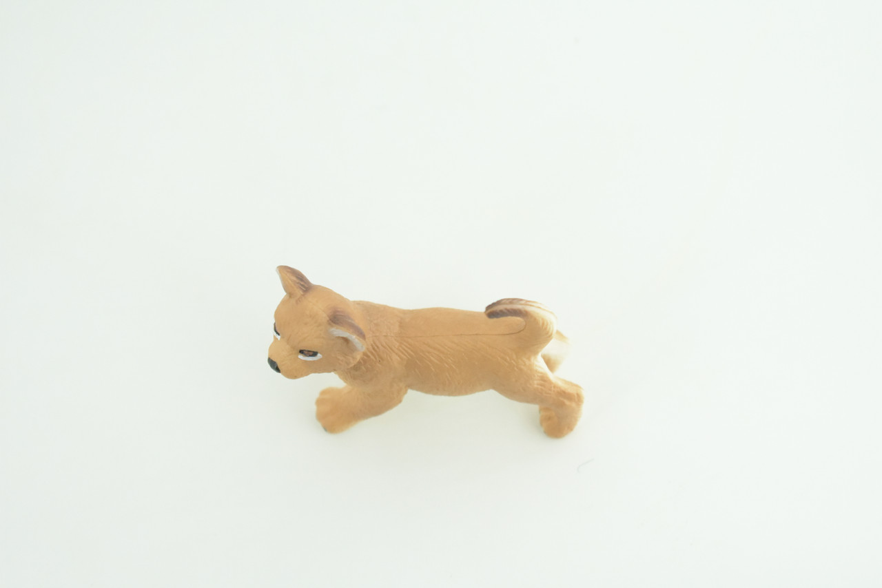 Mountain Lion, Puma Cub, Baby, Museum Quality, Hand Painted, Rubber Animal, Educational, Realistic, Figure, Toy, Kids, Replica, Gift,    2 Inches.  CH874 BB199