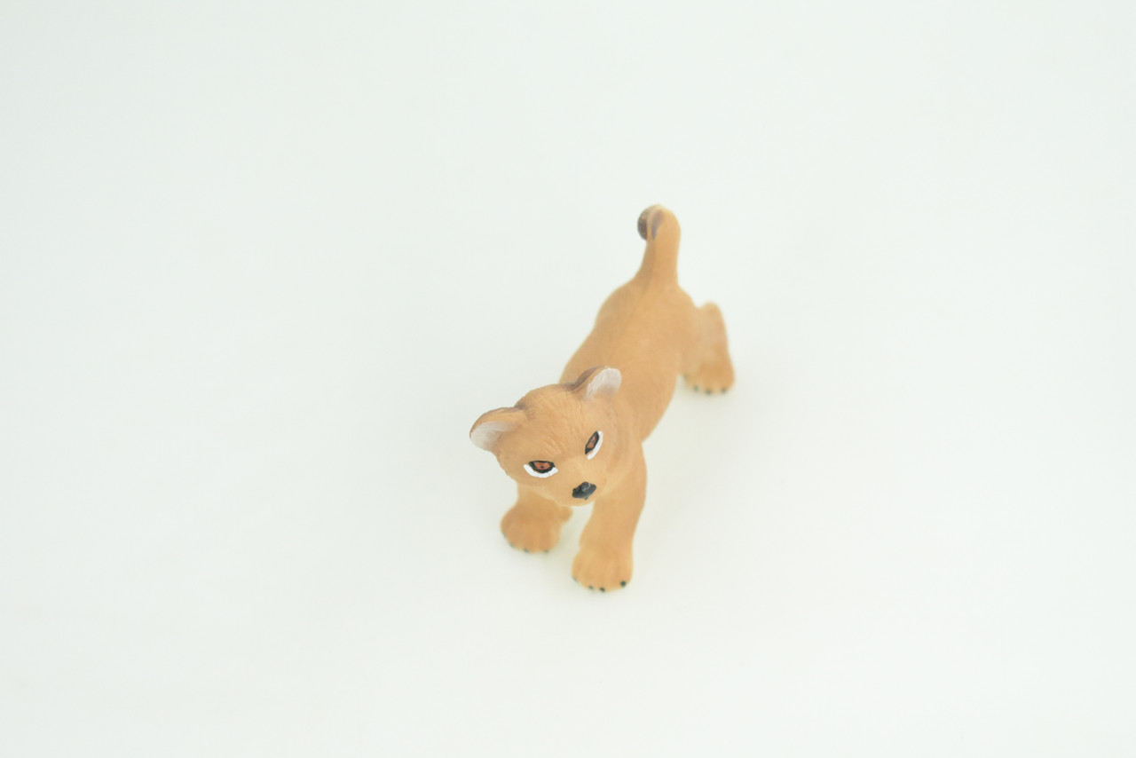 Mountain Lion, Puma Cub, Baby, Museum Quality, Hand Painted, Rubber Animal, Educational, Realistic, Figure, Toy, Kids, Replica, Gift,    2 Inches.  CH874 BB199