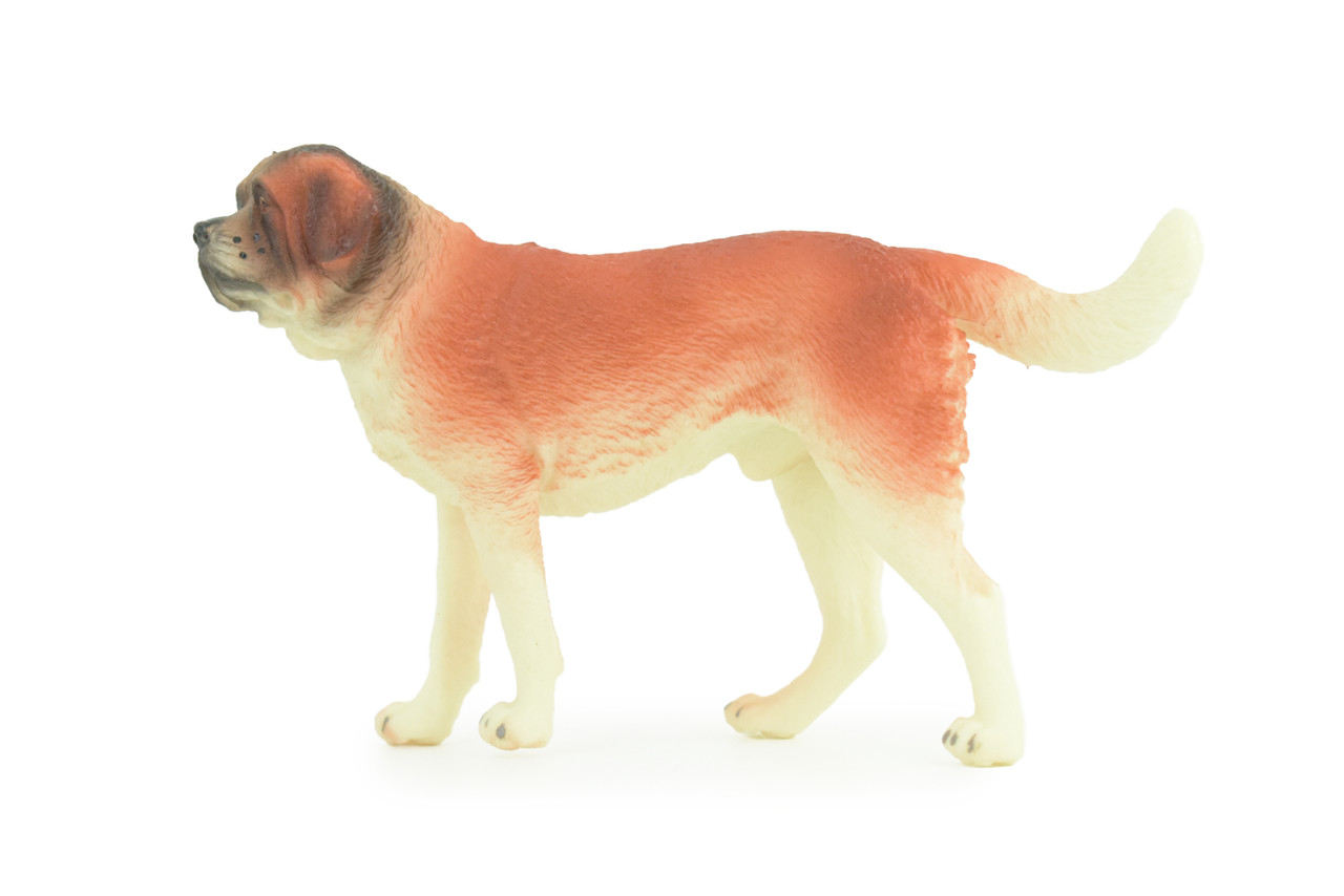Saint Bernard Dog, Hand Painted, Educational, Museum Quality, Realistic, Rubber Canine, K9, Diorama, Figure, Toys, Kids, Gift, 5 Inches. CH889 BB202