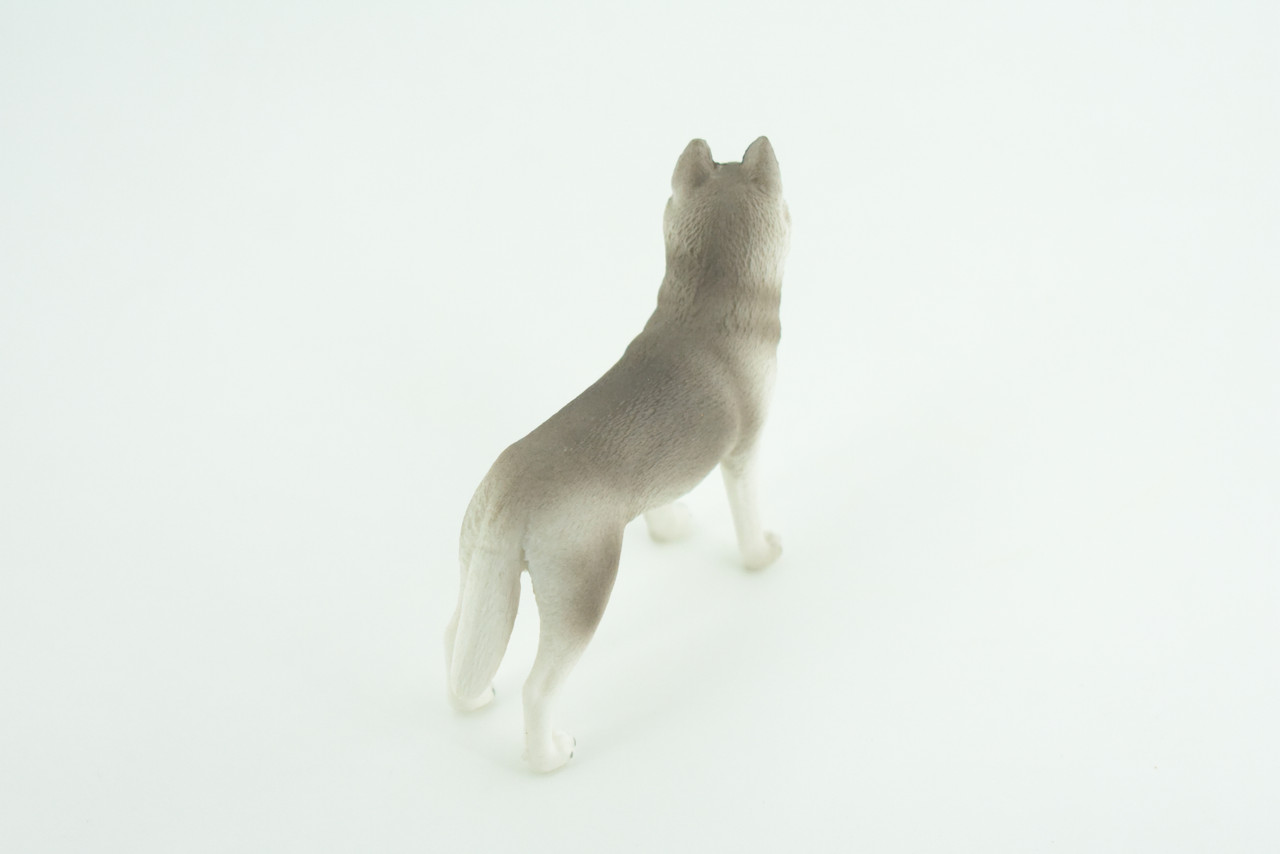 Siberian Husky Dog, Hand Painted, Educational, Museum Quality, Realistic, Rubber Canine, K9, Diorama, Figure, Toys, Kids, Gift,  3 1/2 Inches. CH900 BB202