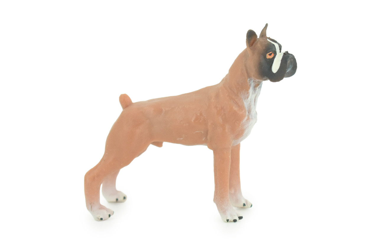 Boxer Dog, Hand Painted, Educational, Museum Quality, Realistic, Rubber Canine, K9, Diorama, Figure, Toys, Kids, Gift, 3 1/2 Inches. CH908 BB203