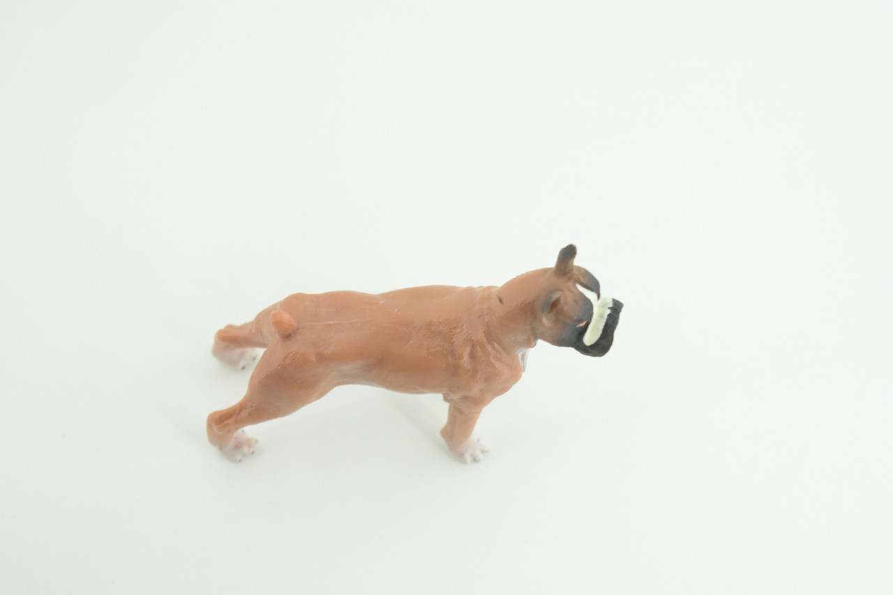 Boxer Dog, Hand Painted, Educational, Museum Quality, Realistic, Rubber Canine, K9, Diorama, Figure, Toys, Kids, Gift,  3 1/2 Inches. CH908 BB203