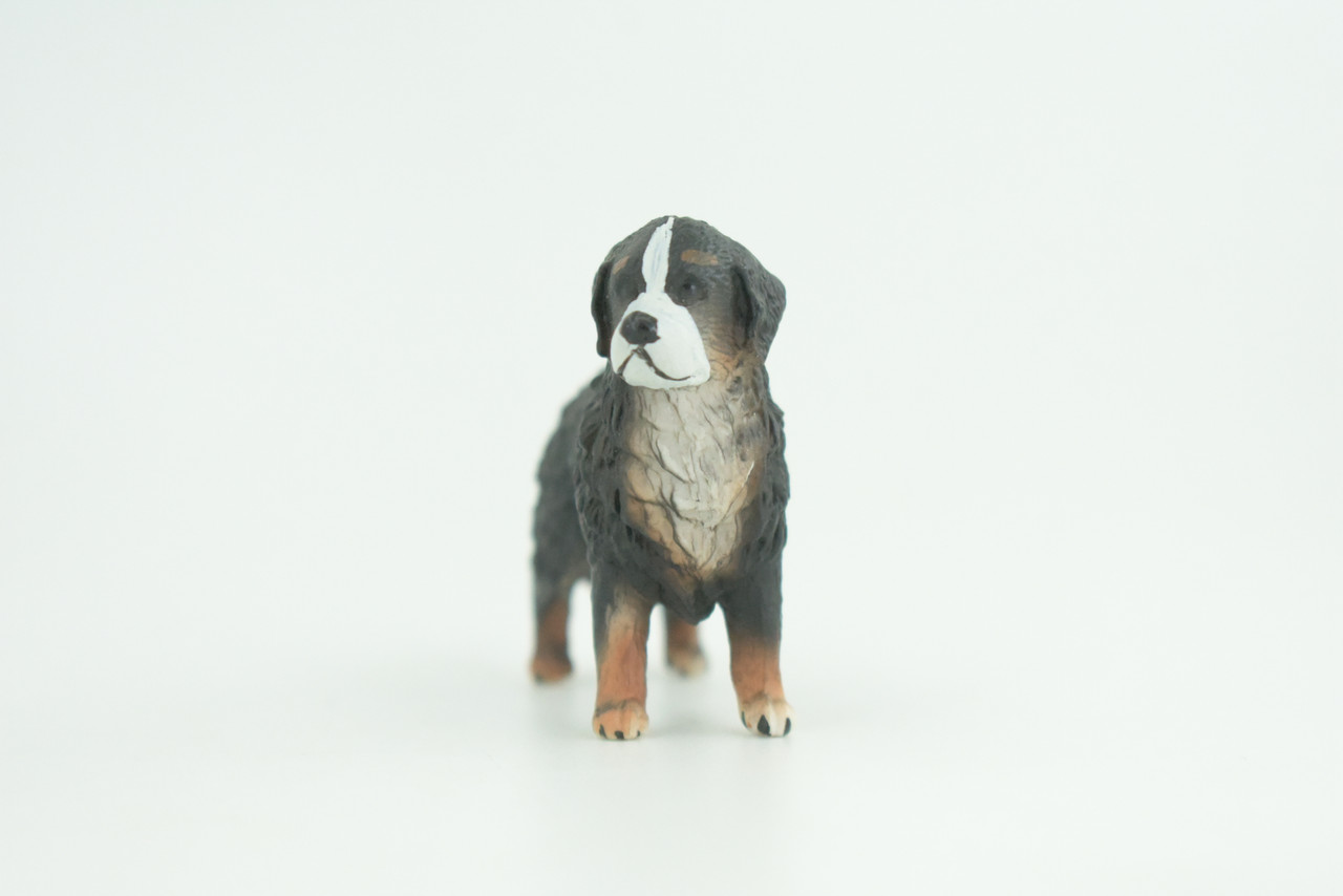 Bernese Mountain Dog, Hand Painted, Educational, Museum Quality, Realistic, Rubber Canine, K9, Diorama, Figure, Toys, Kids, Gift,  3 Inches. CH915 BB204