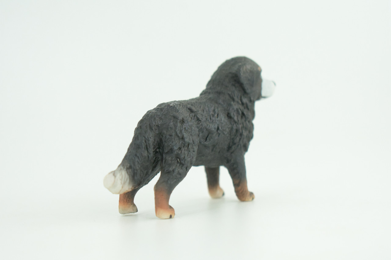 Bernese Mountain Dog, Hand Painted, Educational, Museum Quality, Realistic, Rubber Canine, K9, Diorama, Figure, Toys, Kids, Gift,  3 Inches. CH915 BB204