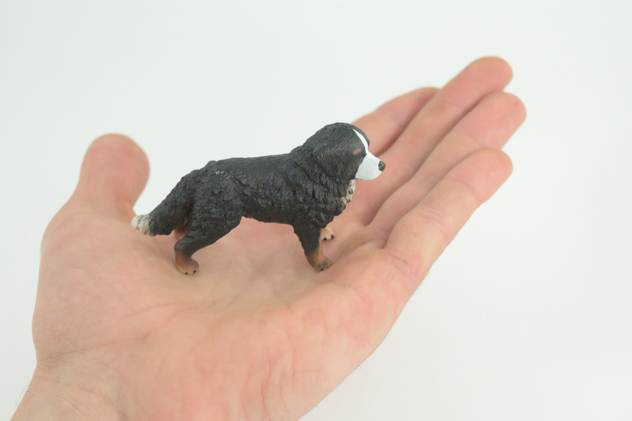 Bernese Mountain Dog, Hand Painted, Educational, Museum Quality, Realistic, Rubber Canine, K9, Diorama, Figure, Toys, Kids, Gift, 3 Inches. CH915 BB204