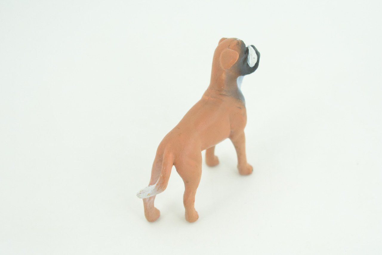 Boxer Dog, Hand Painted, Educational, Museum Quality, Realistic, Rubber Canine, K9, Diorama, Figure, Toys, Kids, Gift,  2 1/2 Inches. CH916 BB204