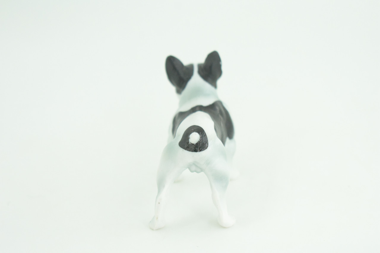 French Bulldog, Frenchie, Hand Painted, Educational, Museum Quality, Rubber Canine, K9, Realistic,  Diorama, Figure, Toys, Kids, Gift,  3 Inches. CH919 BB204
