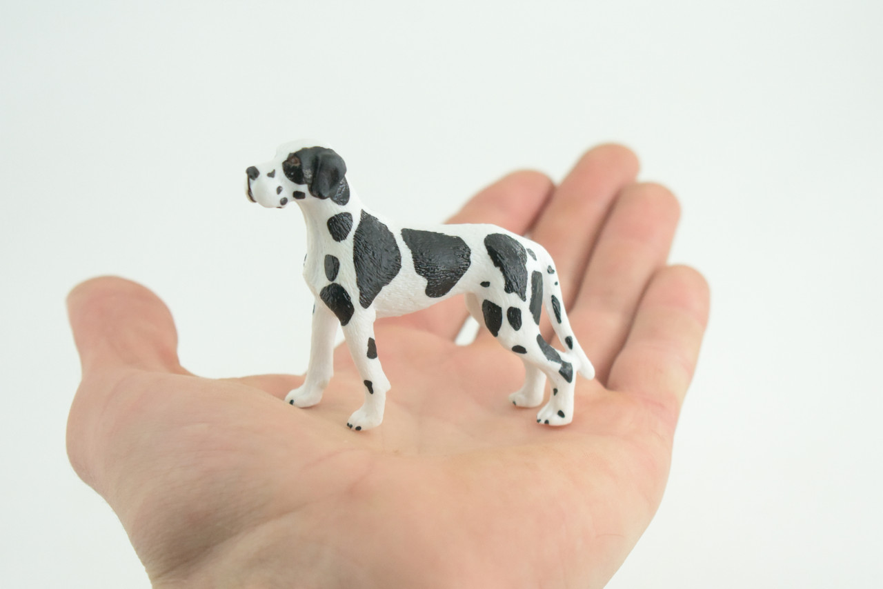 Great Dane Dog, Hand Painted, Educational, Museum Quality, Rubber Canine, K9, Realistic, Diorama, Figure, Toys, Kids, Gift, 3 1/2 Inches. CH920 BB204