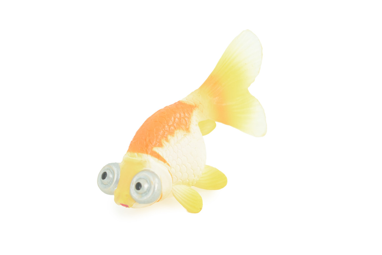 Goldfish, Bubble Eye, Museum Quality, Hand Painted, Rubber, Realistic Figure, Model, Replica, Toy, Kids, Educational, Gift, 3 Inches. CH931 BB204