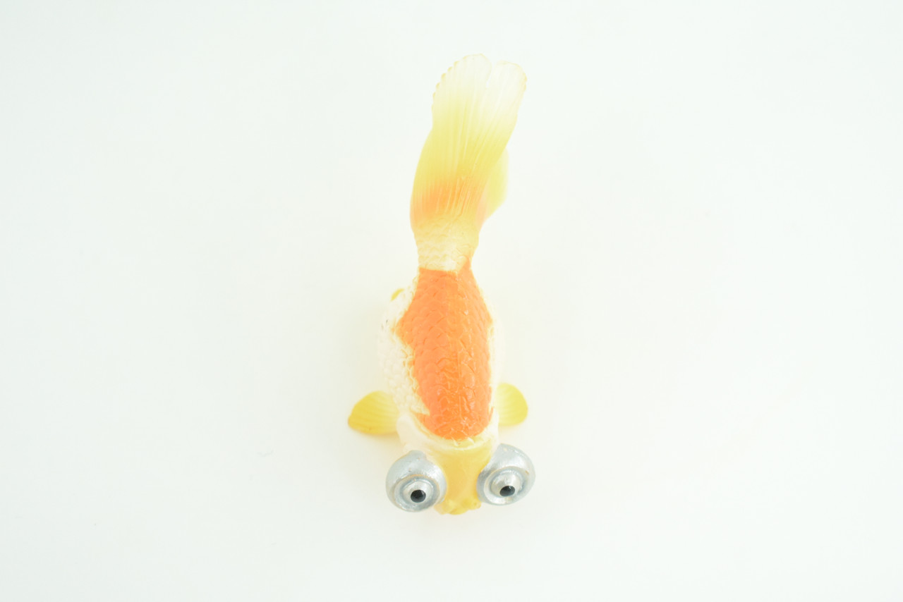 Goldfish, Bubble Eye, Museum Quality, Hand Painted, Rubber, Realistic Figure, Model, Replica, Toy, Kids, Educational, Gift,      3 Inches.      CH931 BB204