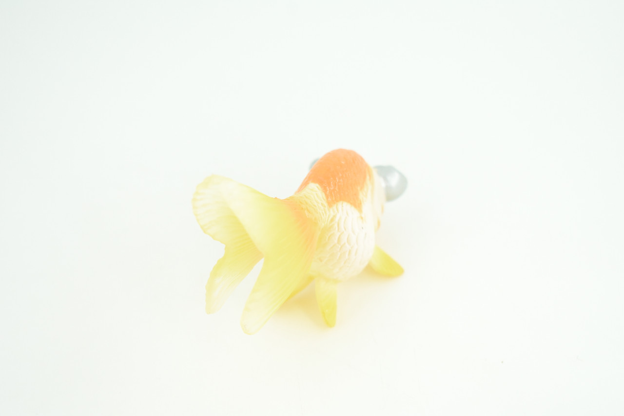 Goldfish, Bubble Eye, Museum Quality, Hand Painted, Rubber, Realistic Figure, Model, Replica, Toy, Kids, Educational, Gift,      3 Inches.      CH931 BB204