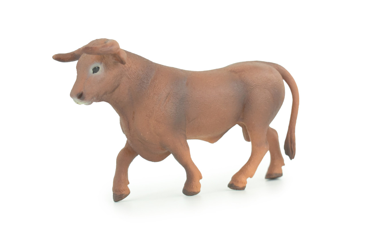 Fighting Bull, Spanish, Museum Quality, Hand Painted, Educational, High Quality Rubber Cow, Realistic, Diorama, Toys, Kids, Gift, 5 1/2 Inches. CH936 BB206