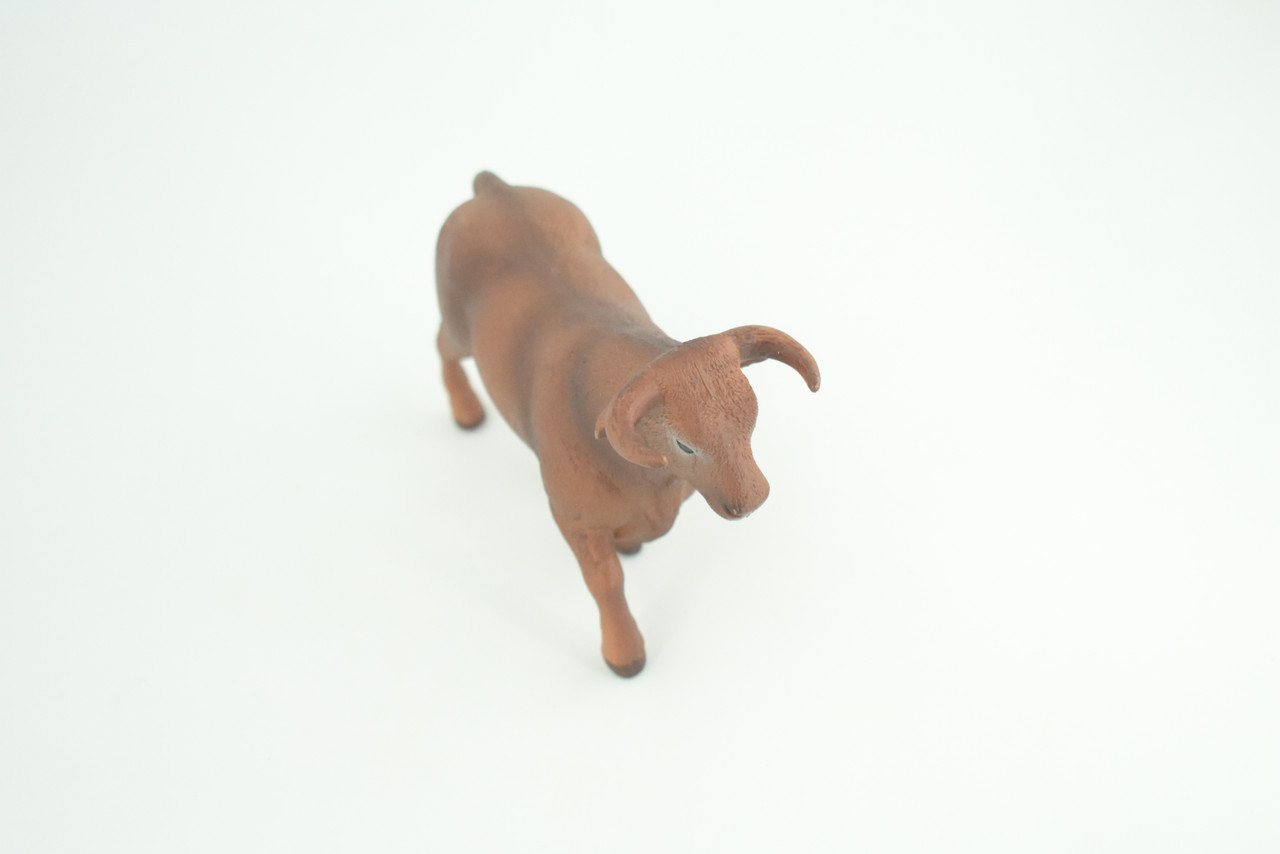 Fighting Bull, Spanish, Museum Quality, Hand Painted, Educational, High Quality Rubber Cow, Realistic, Diorama, Toys, Kids, Gift,    5 1/2 Inches.  CH936 BB206 