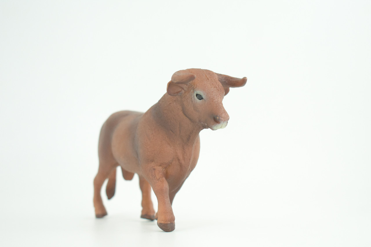 Fighting Bull, Spanish, Museum Quality, Hand Painted, Educational, High Quality Rubber Cow, Realistic, Diorama, Toys, Kids, Gift,    5 1/2 Inches.  CH936 BB206 