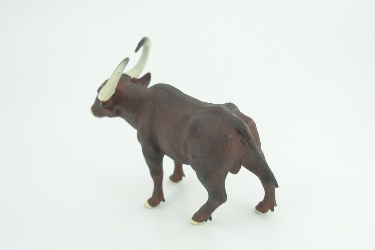 Water Buffalo, Brown, Museum Quality, Hand Painted, Educational, High Quality Rubber Cow, Realistic, Diorama, Toys, Kids, Gift,    5 1/2 Inches.  CH939 BB207 