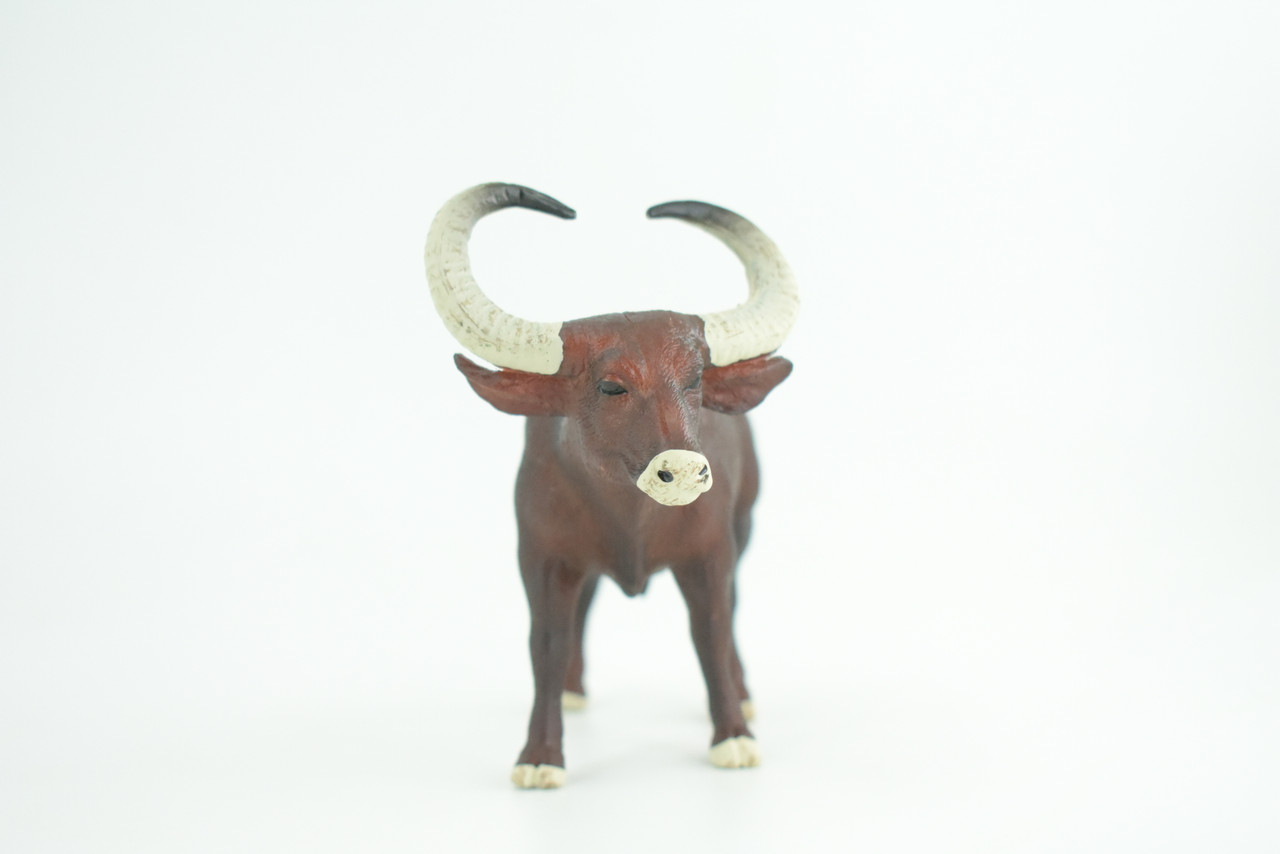 Water Buffalo, Brown, Museum Quality, Hand Painted, Educational, High Quality Rubber Cow, Realistic, Diorama, Toys, Kids, Gift,    5 1/2 Inches.  CH939 BB207 