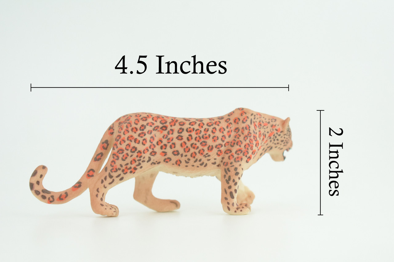 Leopard, Hand Painted, Museum Quality, Rubber Animal, Educational, Realistic, Big Cat Figure, Toy, Kids, Replica, Gift, 4 1/2 Inches. CH940 BB207