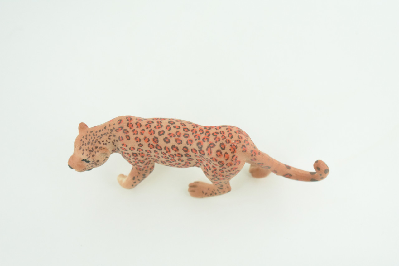 Leopard, Hand Painted, Museum Quality, Rubber Animal, Educational, Realistic, Big Cat Figure, Toy, Kids, Replica, Gift,    4 1/2 Inches.  CH940 BB207 