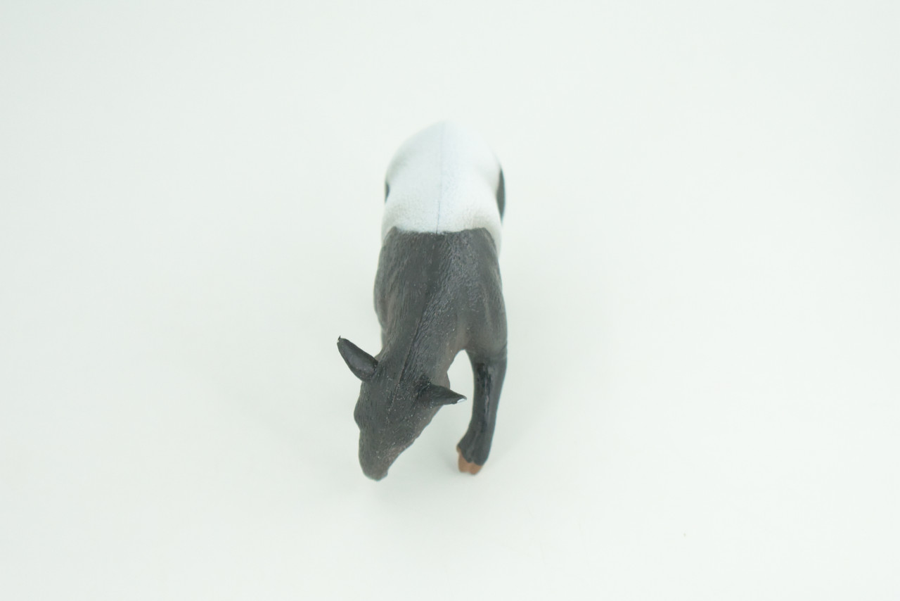 Tapir, Malayan tapir, Hand Painted, Museum Quality, Rubber Animal, Educational, Realistic Figure, Toy, Kids, Replica, Gift,    3 1/2 Inches.  CH941 BB207 