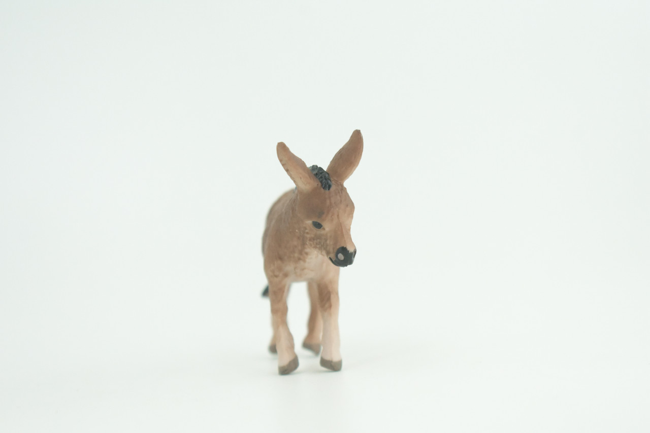 Donkey Baby, Burro Foal, Hand Painted, Museum Quality, Rubber Animal, Educational, Realistic Figure, Toy, Kids, Replica, Gift,    2 3/4 Inches.  CH942 BB208 